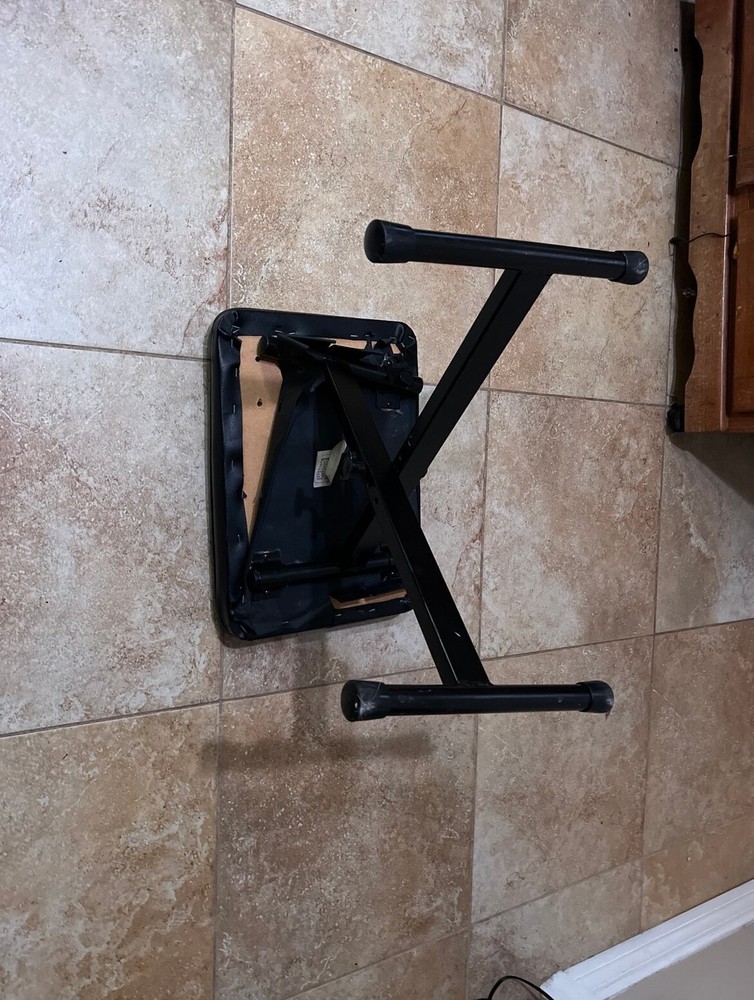 Black, Old, used piano seat