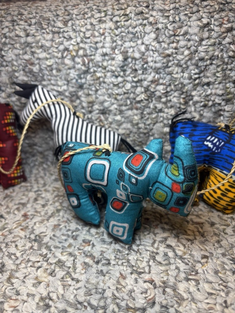 Primitive African Nursery Animals Wall Decor Stringed Colorful