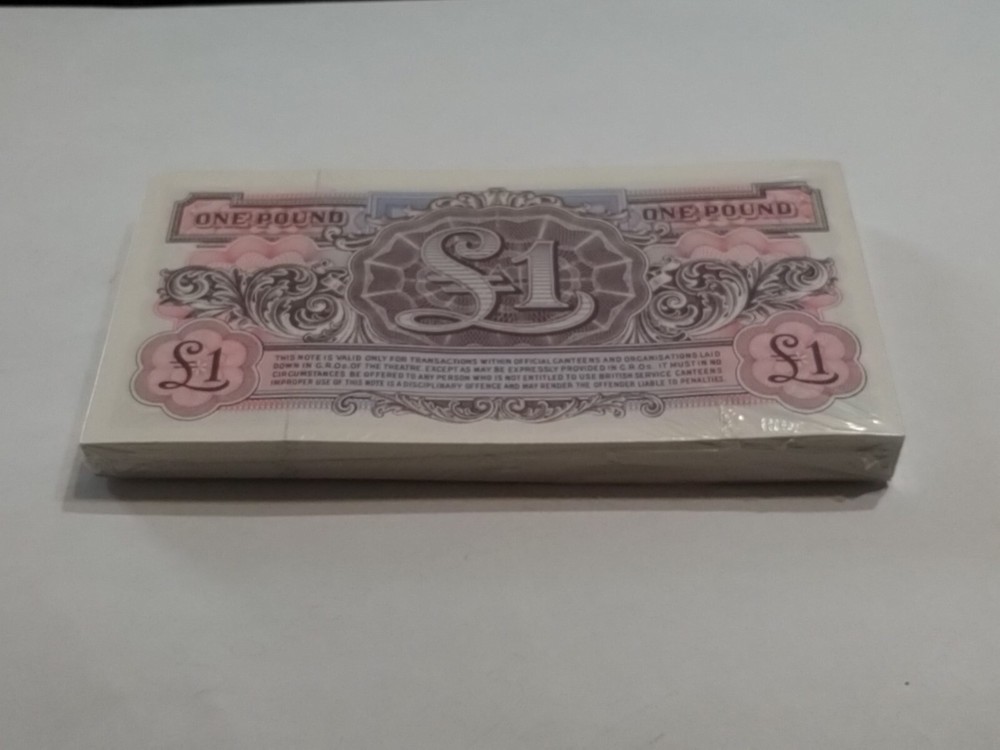 BRITISH ARMED FORCES POUND CURRENCY NOTES SPECIAL VOUCHER UNCIRCULATED SET LOT