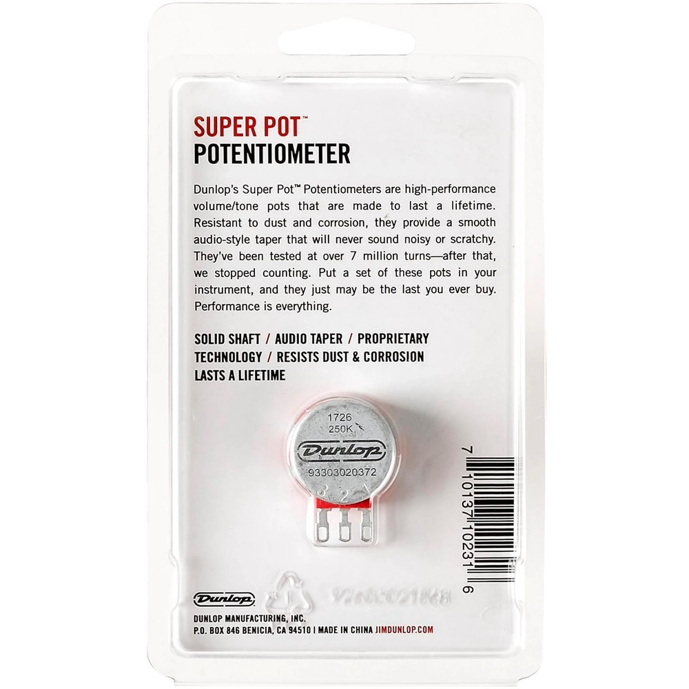 Dunlop DSP250S Super Pot 250K Solid Shaft Potentiometer