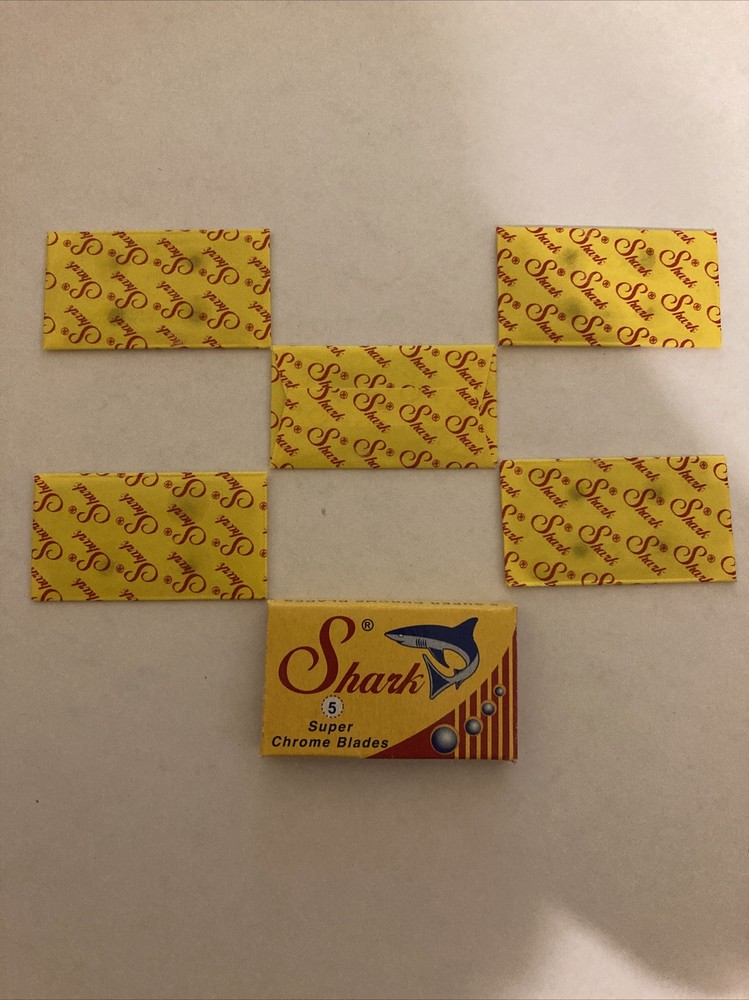 5 Double Edge Razor Blades, Shark Super Chrome
