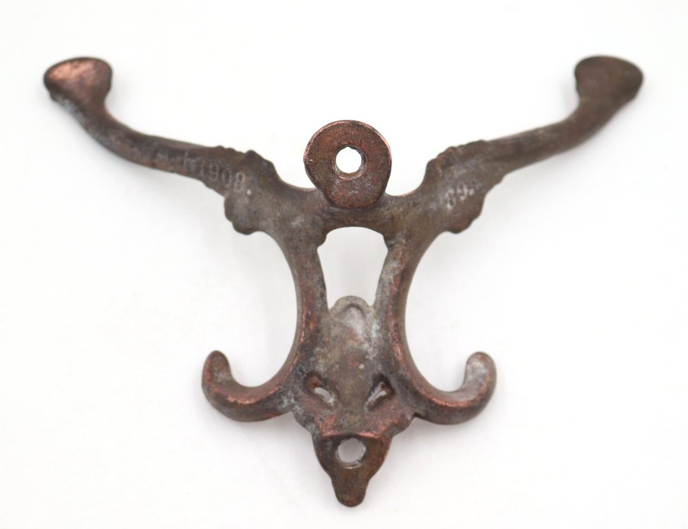 Antique Victorian Copper Plated Cast Iron Wall Hook