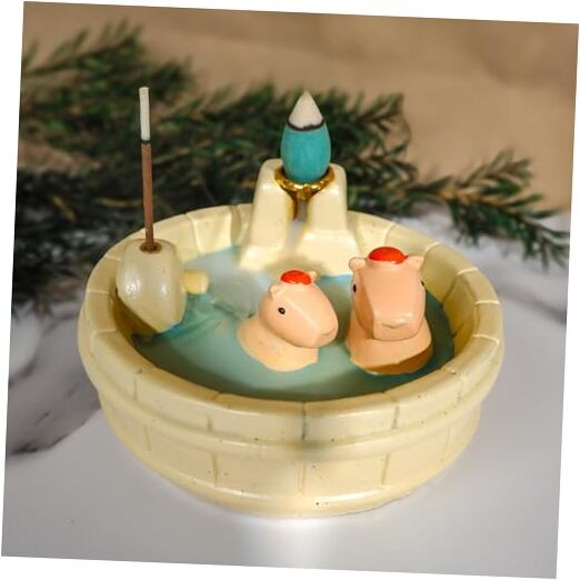White Capybara Backflow Incense Holder - Capybara Backflow Incense-white