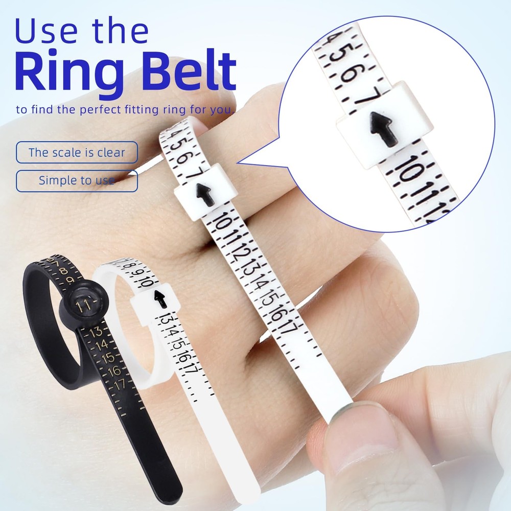 Ring Sizer Measuring Tool Kit Sizing Metal Measurer and SILVER