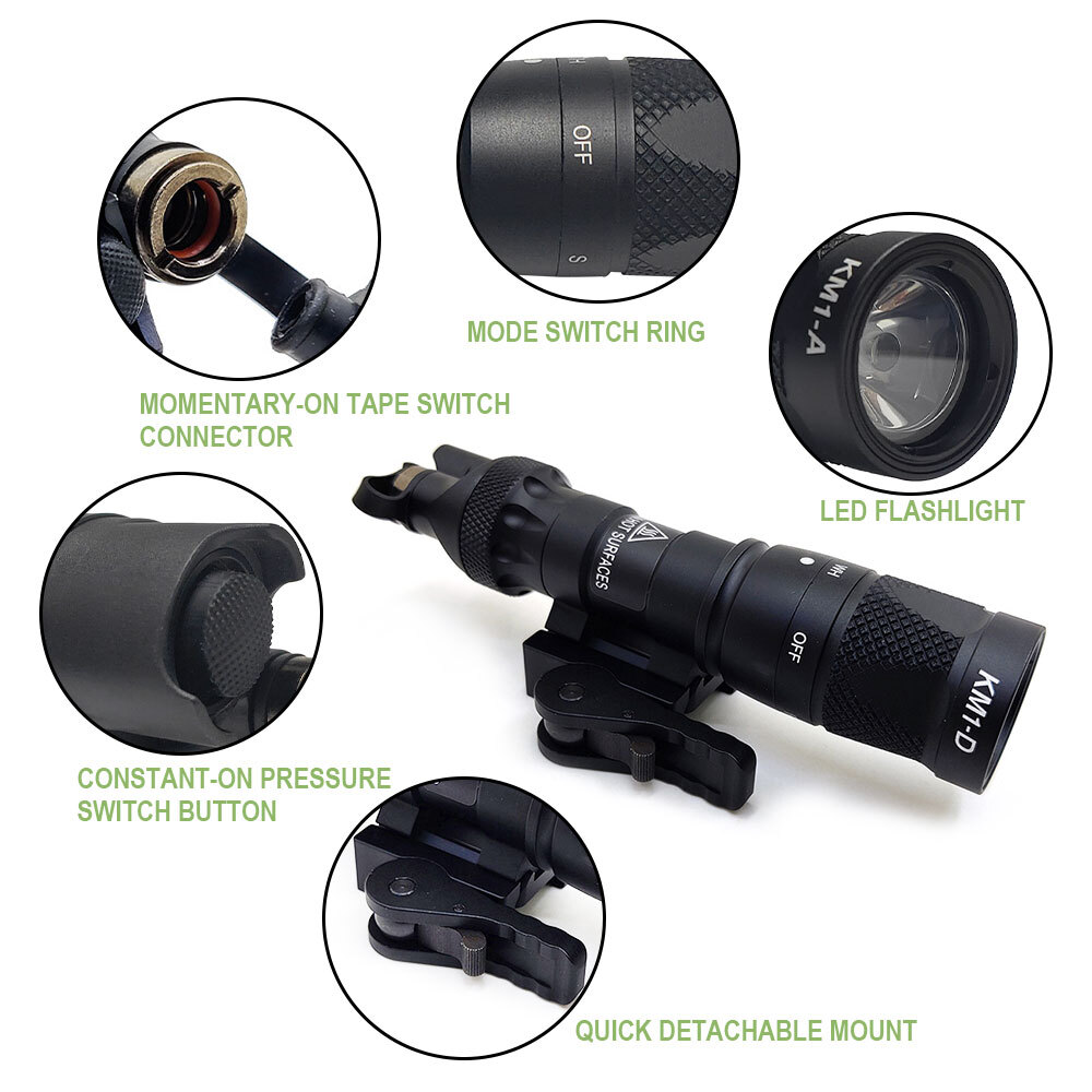 M323V Tactical Light Multi-function Constant &Strobe Hunting Light with QD Mount