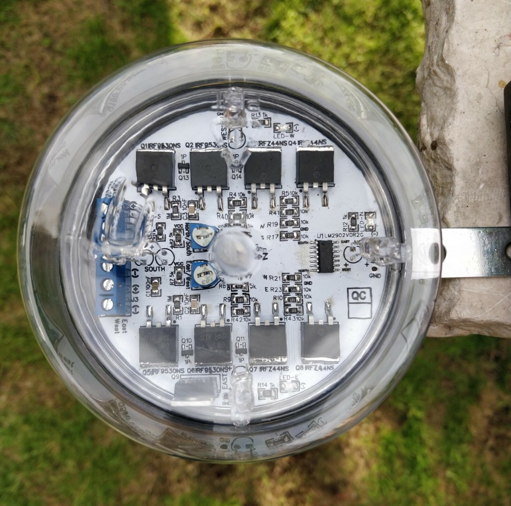 Jar Dome Enclosure Dual Single Axis PV Solar Sun Tracking 12VDC DIY Controller