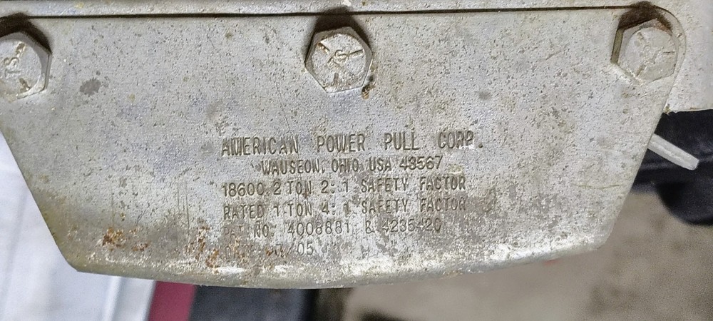 American Power Pull 2 Ton Cable Puller 18600 Come Along