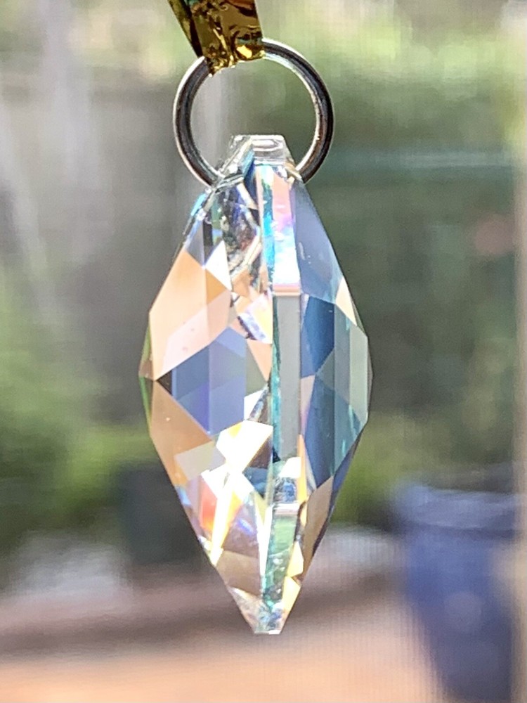 Multi-faceted Austrian Crystal AB OCTAGON Shape Pendant 28mm