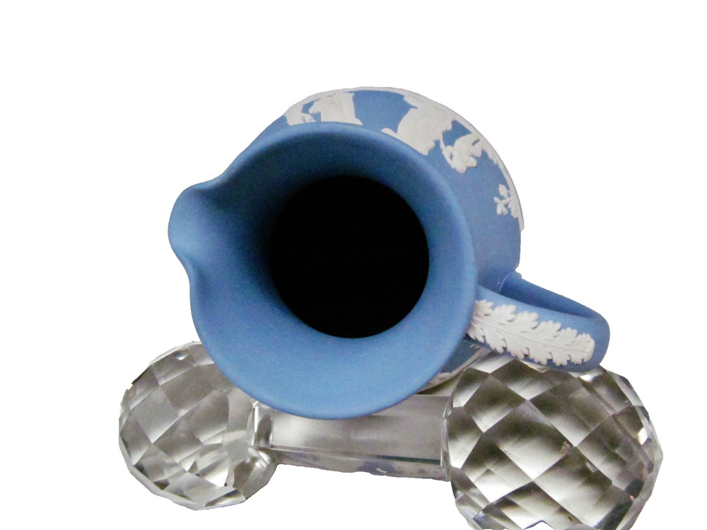 Wedgewood Blue Jasperware Small Pitcher. 5 1/8" Height