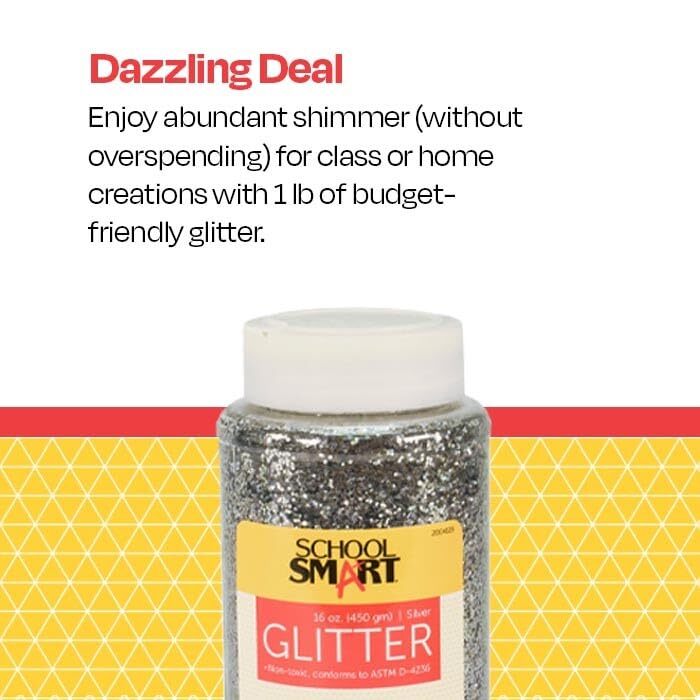 Craft Glitter 1 Pound Jar Silver
