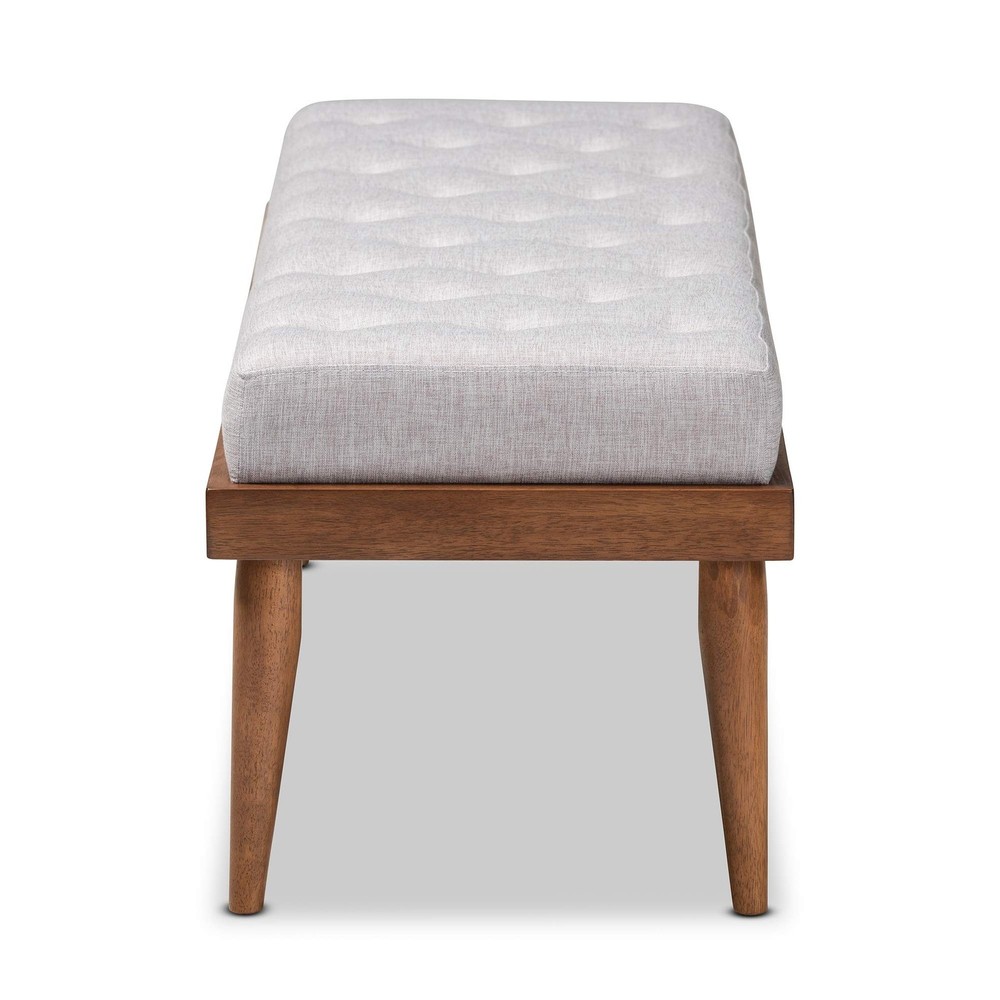 Baxton Studio Benches, One Size, Grayish Beige/Walnut
