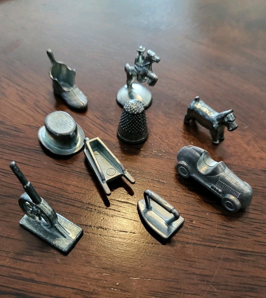 Assorted 9x Vintage Monopoly Board Game Pieces -