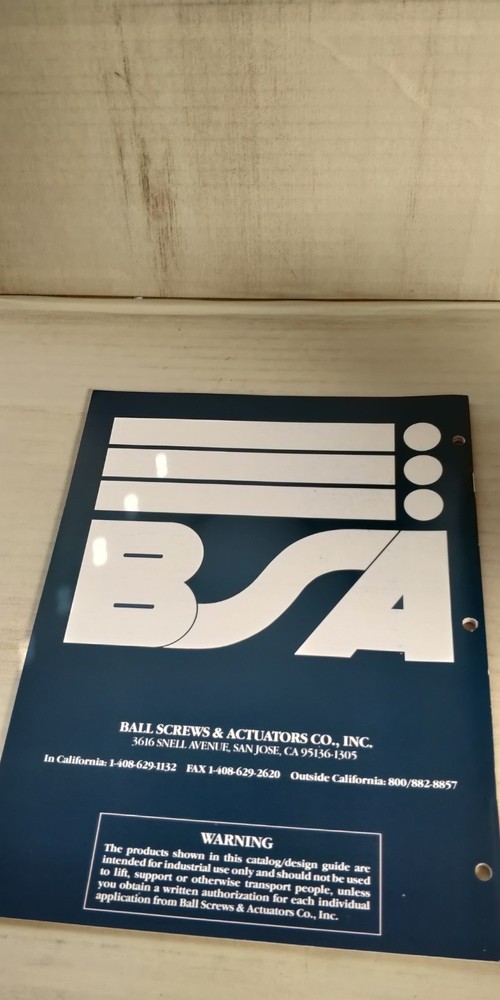 1993 ~ BALL SCREWS & ACTUATORS CO. Catalog C1