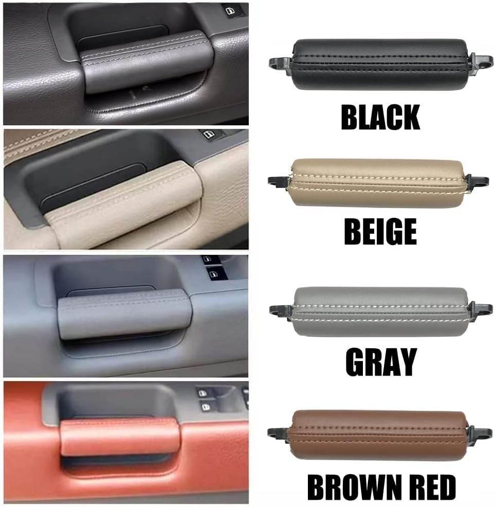 Interior Car Front Right Left Driver Door Leather Pull Handle Replacement Brown