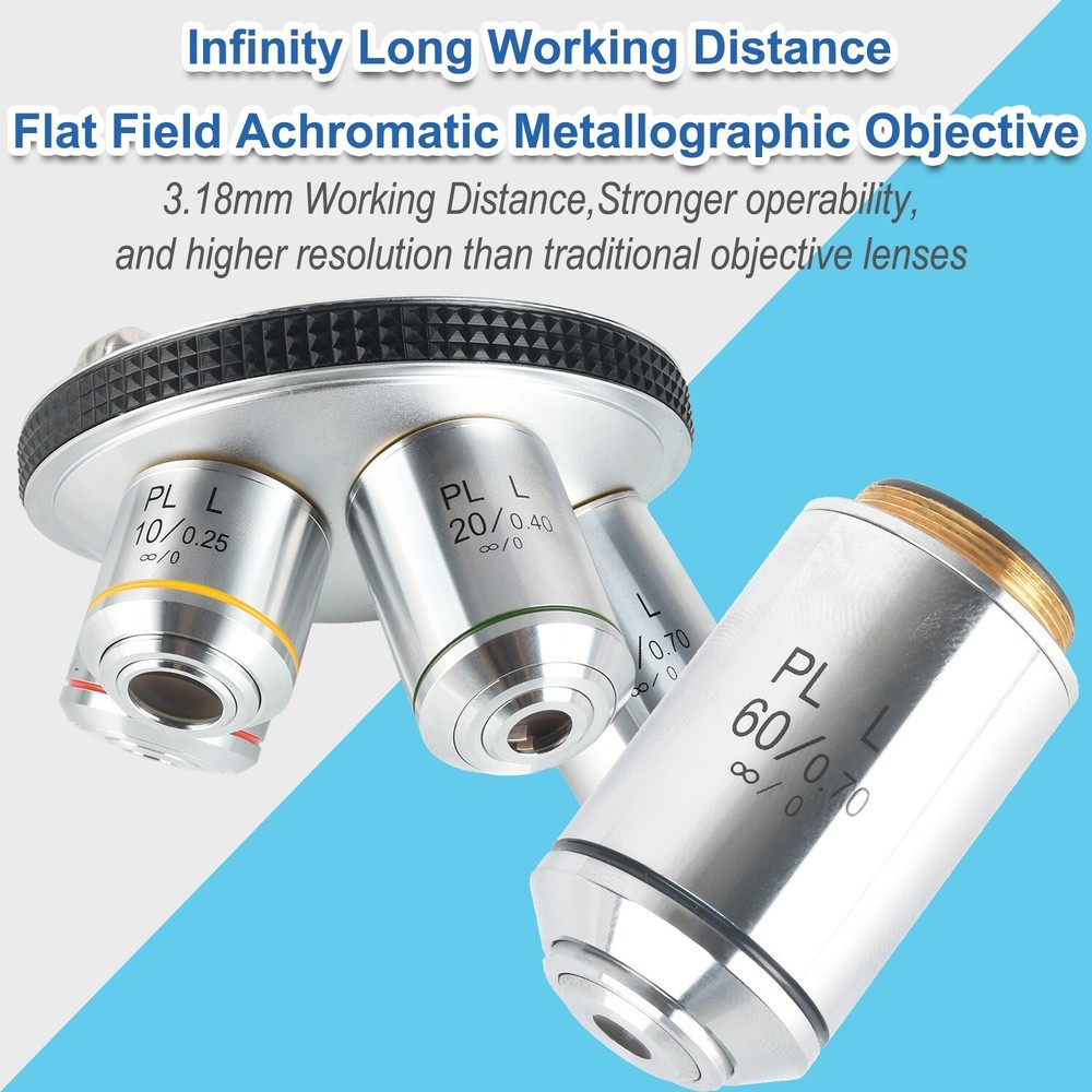 60X Infinity Flat Field Achromatic Metallographic Objective interface 20.2mm