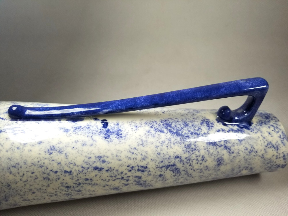Blue & White Spongeware Stoneware Pitcher