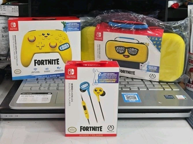 Fortnite Nintendo Switch Peely Bundle Case Controller Headphone Sealed w/ Codes