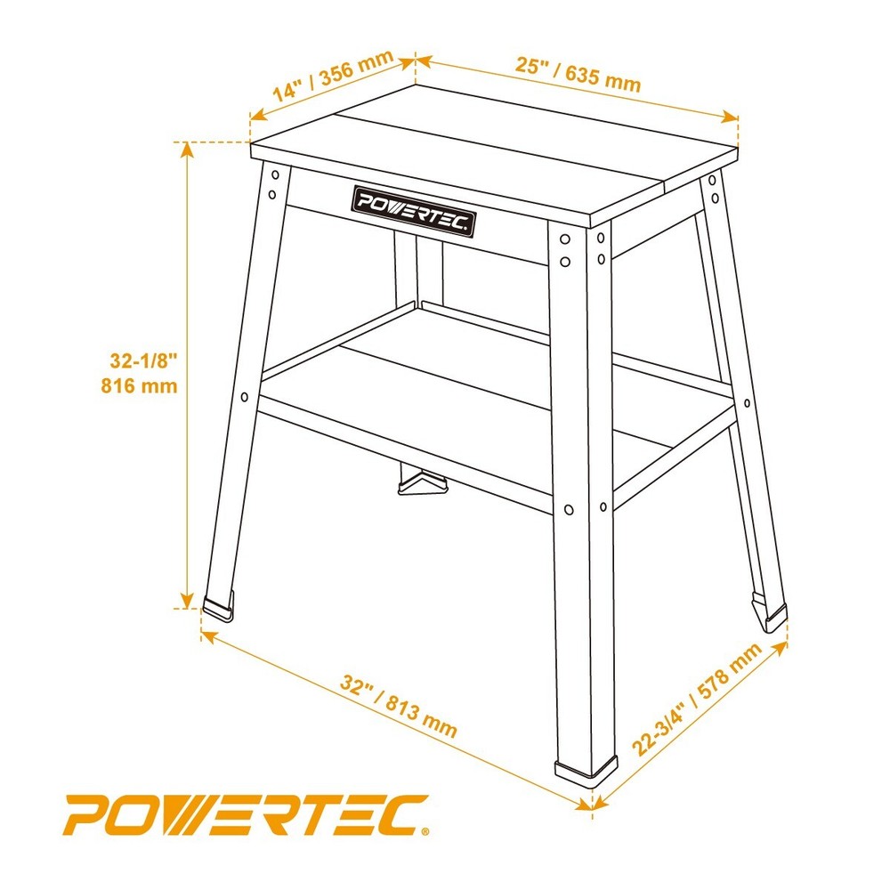 POWERTEC UT1002 Universal Tool Stand with Split MDF Top
