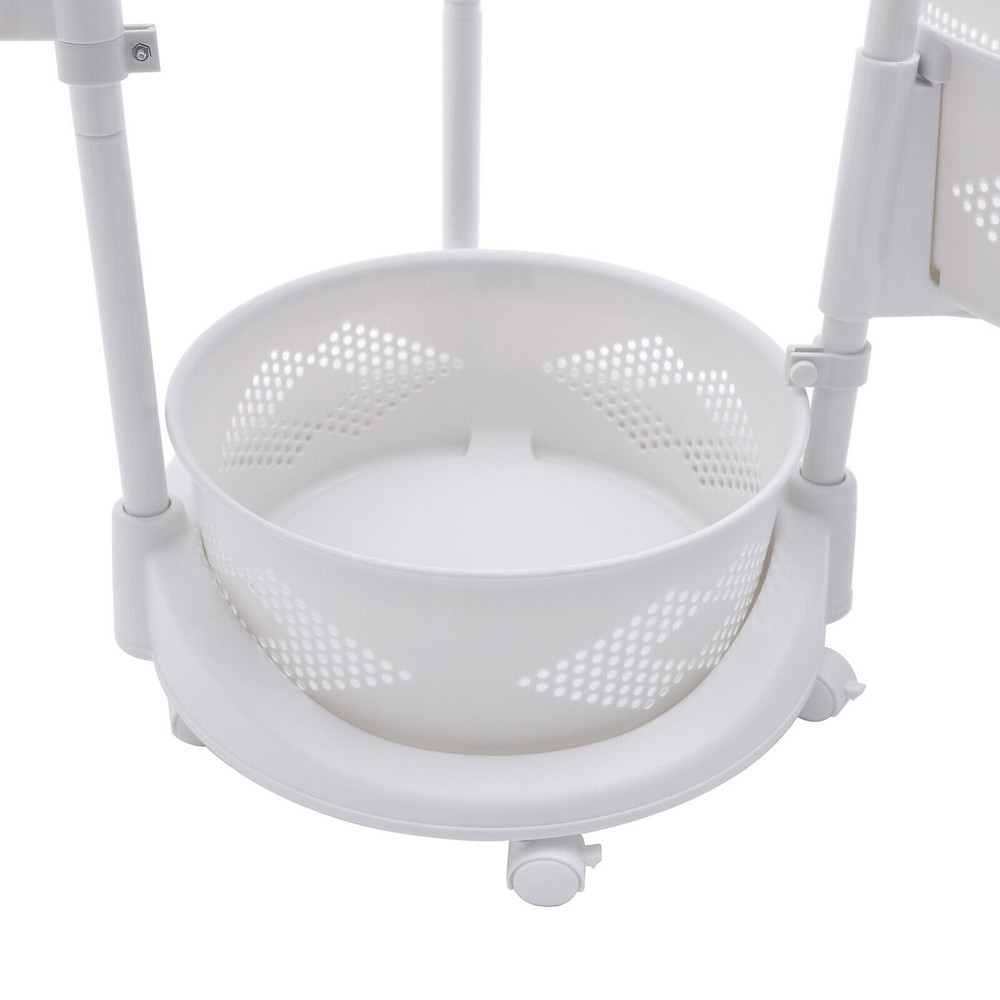 Kitchen Storage Cart Rotating Basket Vegetable Rack Multi-Layer Storage Shelves