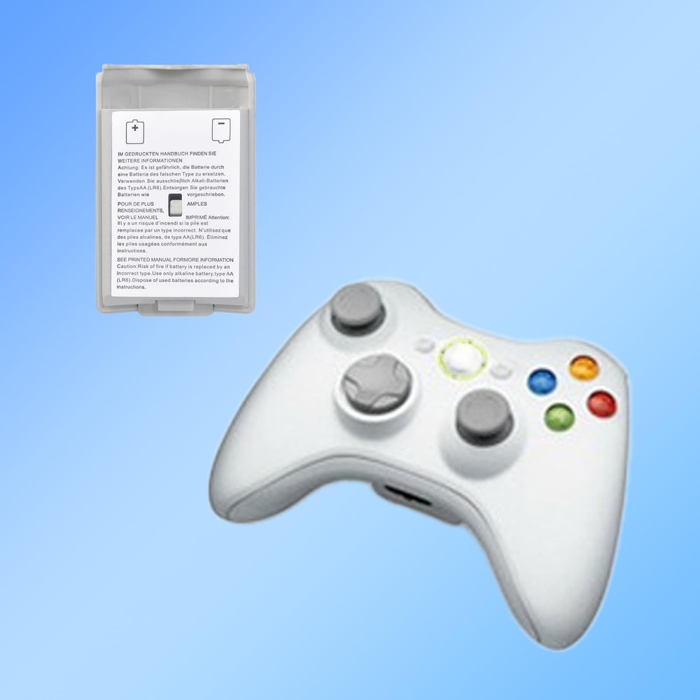 2 Pcs Battery Pack Cover for Xbox360 Wireless Controller, Black&White