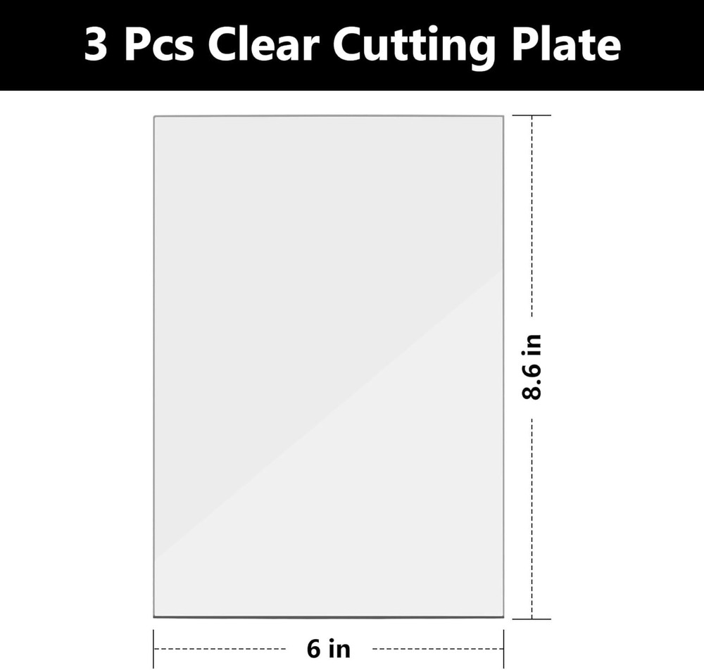 3 Pcs Clear Cutting Plate, Transparency Acrylic Pads Medium,