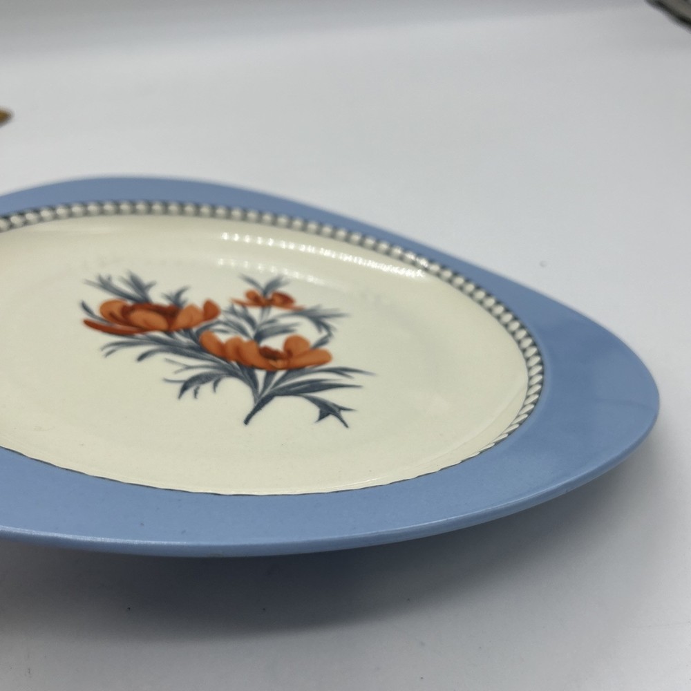 Spode Blue Triangular Plate Fascination Bread Tricorn 3303 50’s