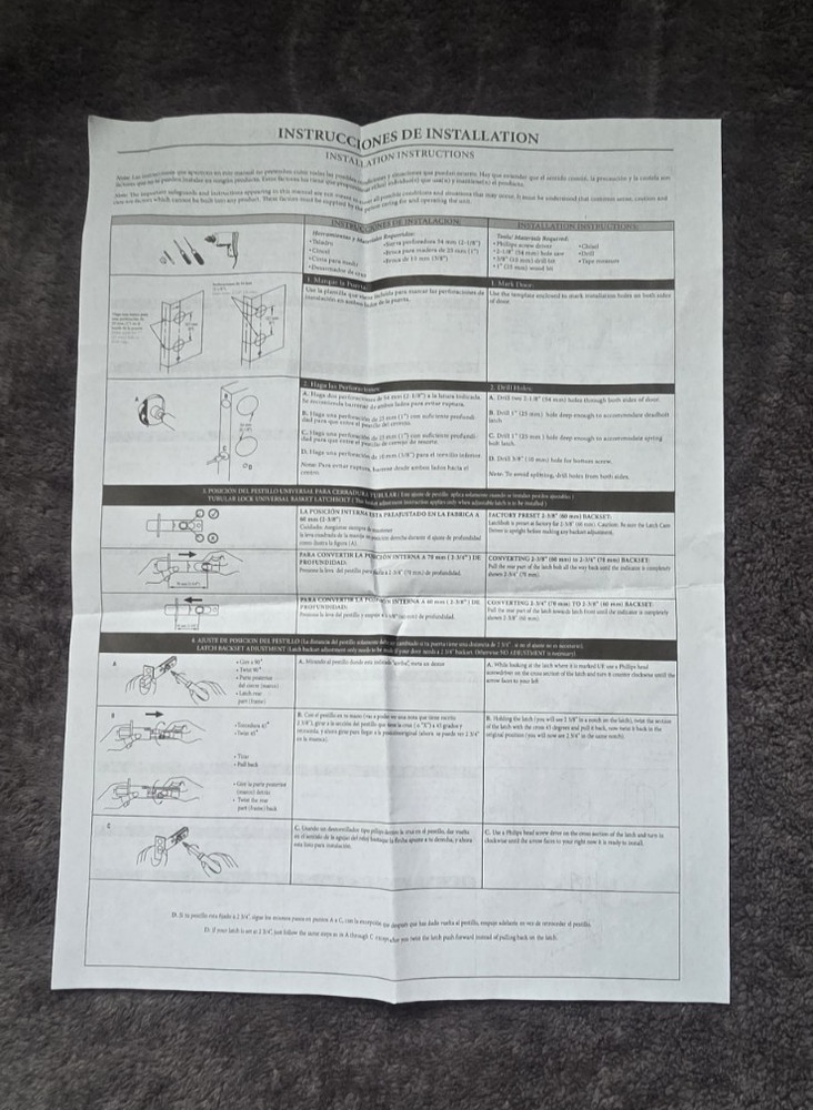 Starke Front Door Handle Lock Set with 3 Keys & Handle With instructions