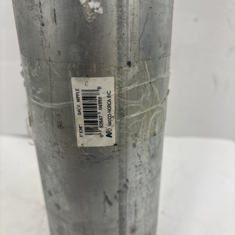 3" npt x 36" galvanized steel threaded pipe nipple Schedule 40