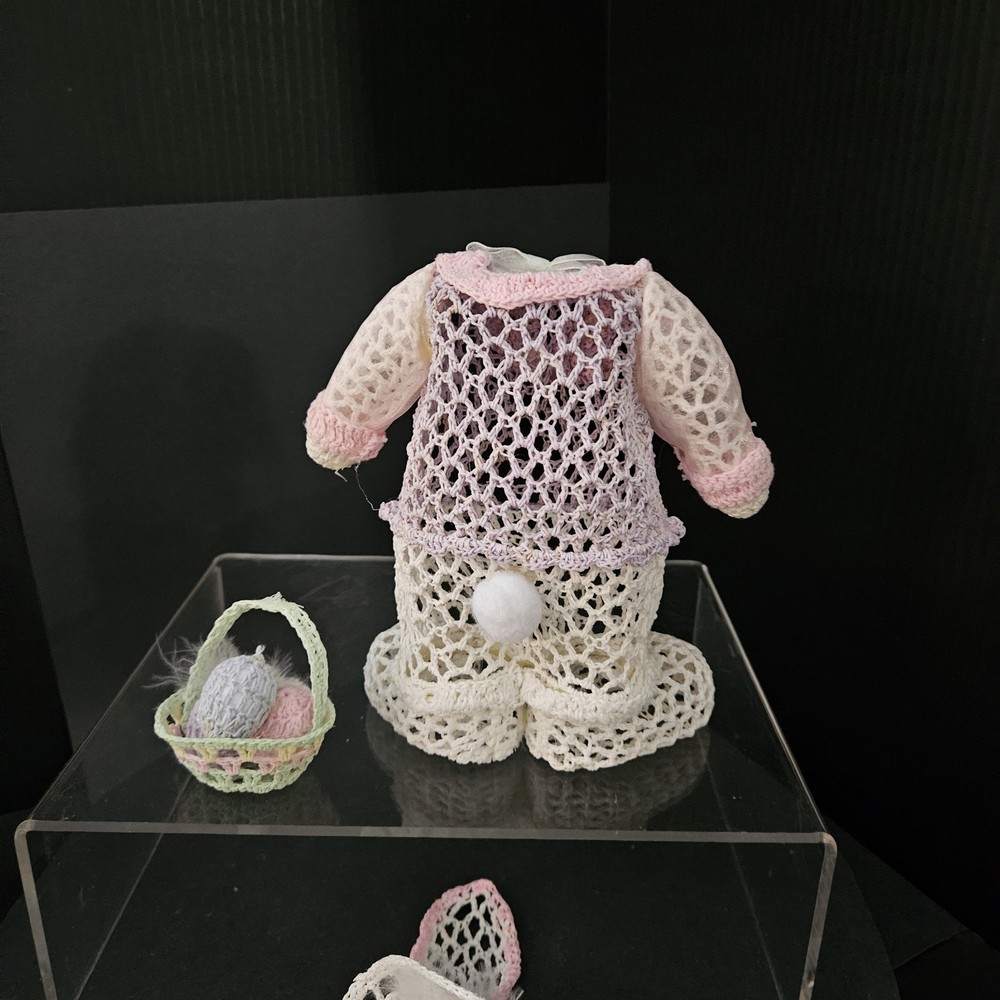 Crochet Easter Bunnies & Basket Of Eggs Spring Needs Repaired