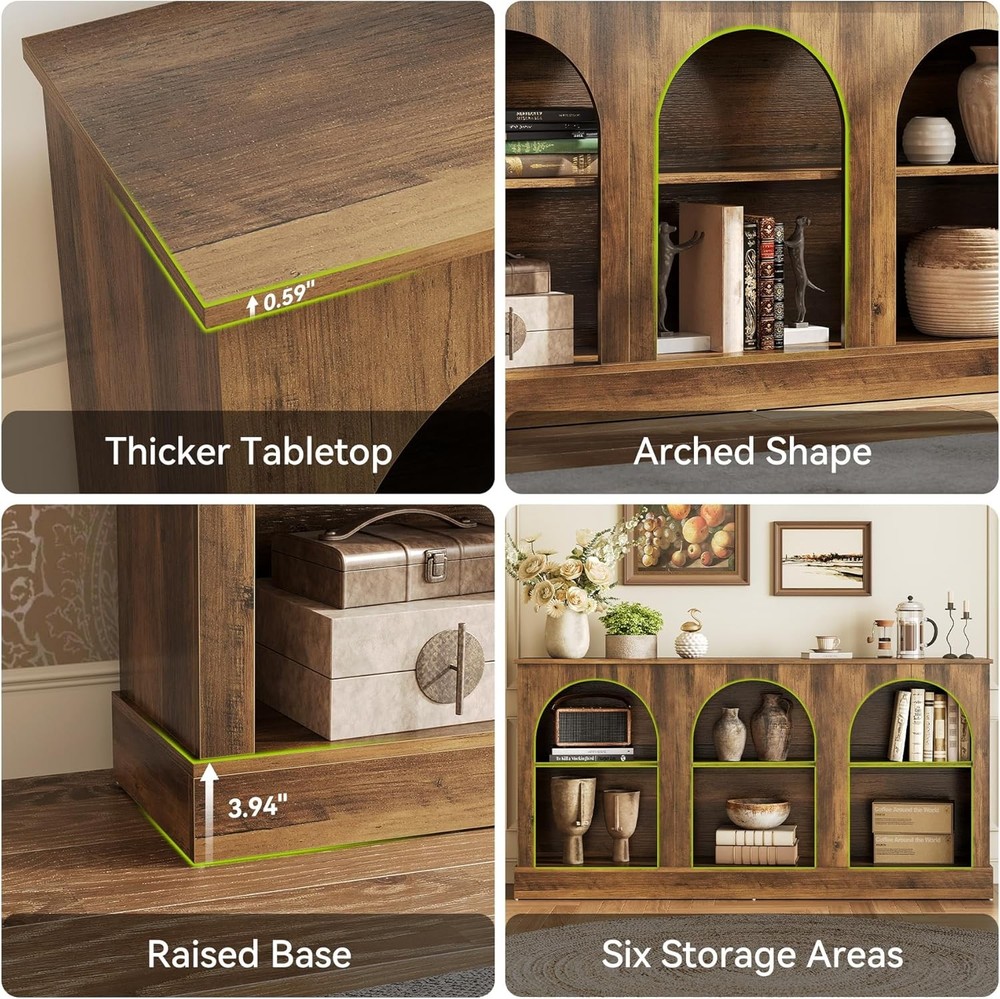 63" Modern Console Sofa Table W/ 3-Tier Storage Wooden Rectangular Foyer Table