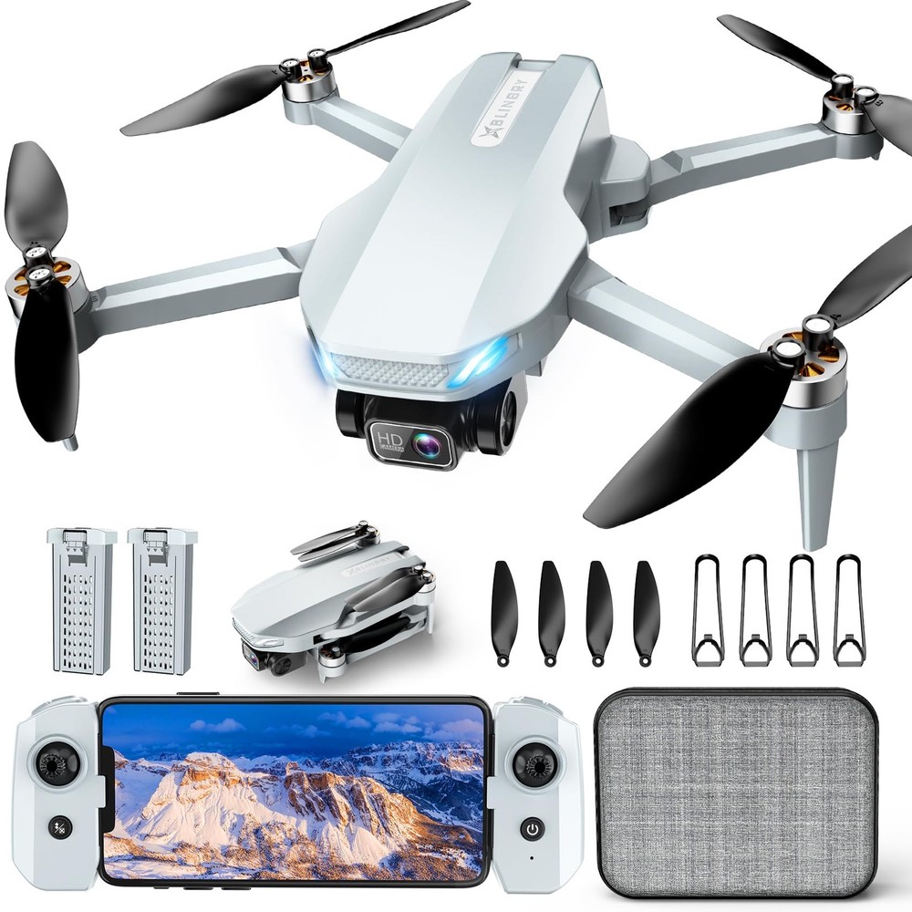Drones with Camera for Adults Beginners, 2K HD FPV Foldable RC Blue