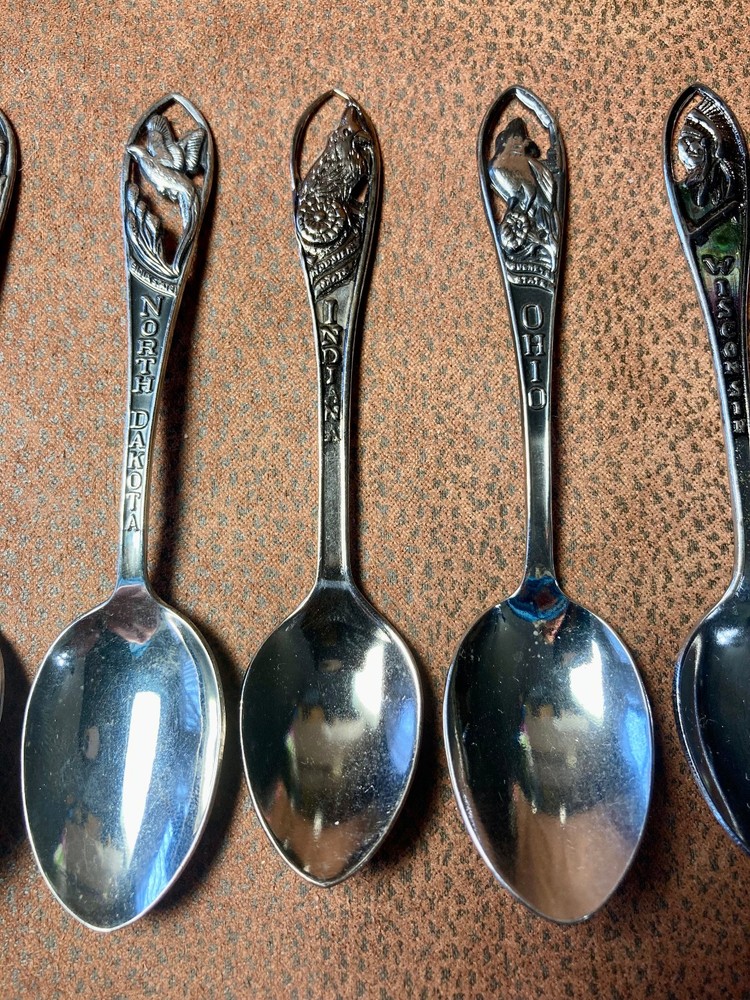 17 Stainless State Souvenir Spoons