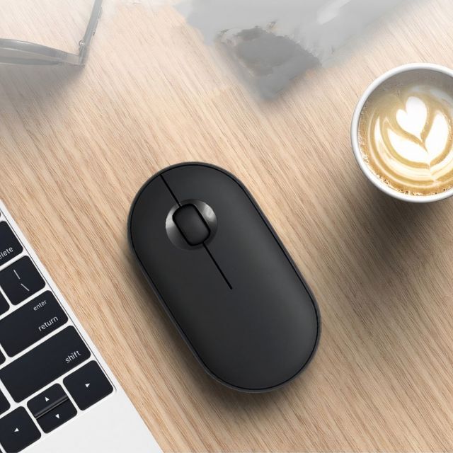 Black Ergonomic Wireless Mouse with Bluetooth and receiver