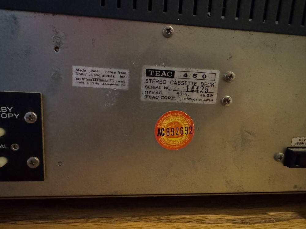 TEAC 450 4 Track STEREO CASSETTE DECK *TESTED READ*