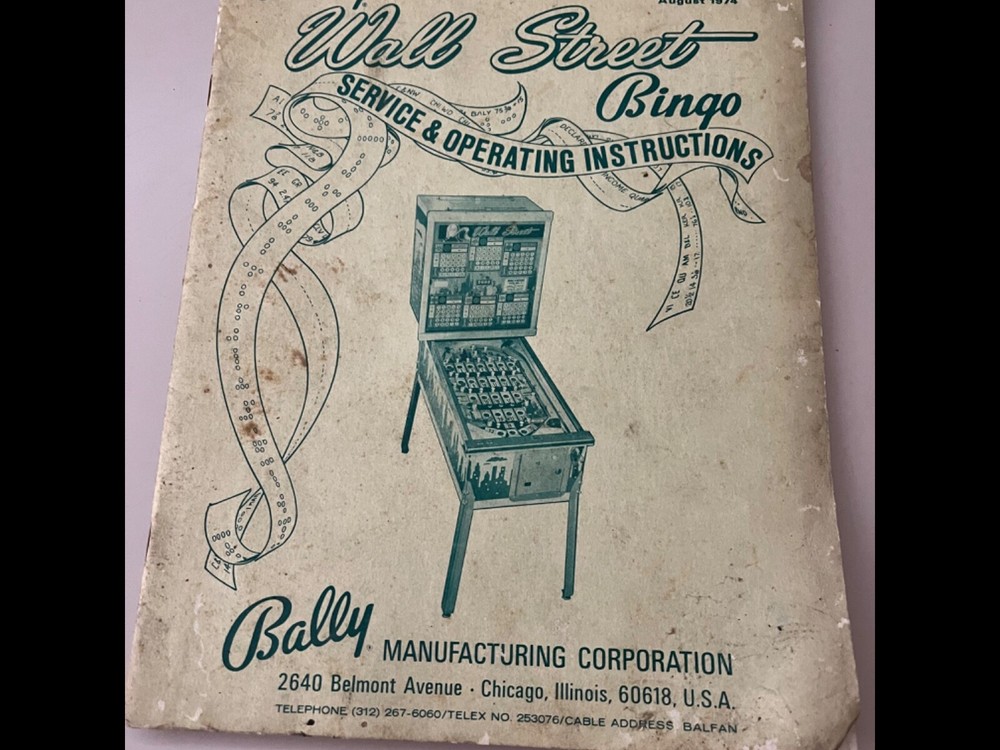 Bally Wall Street Bingo Manual