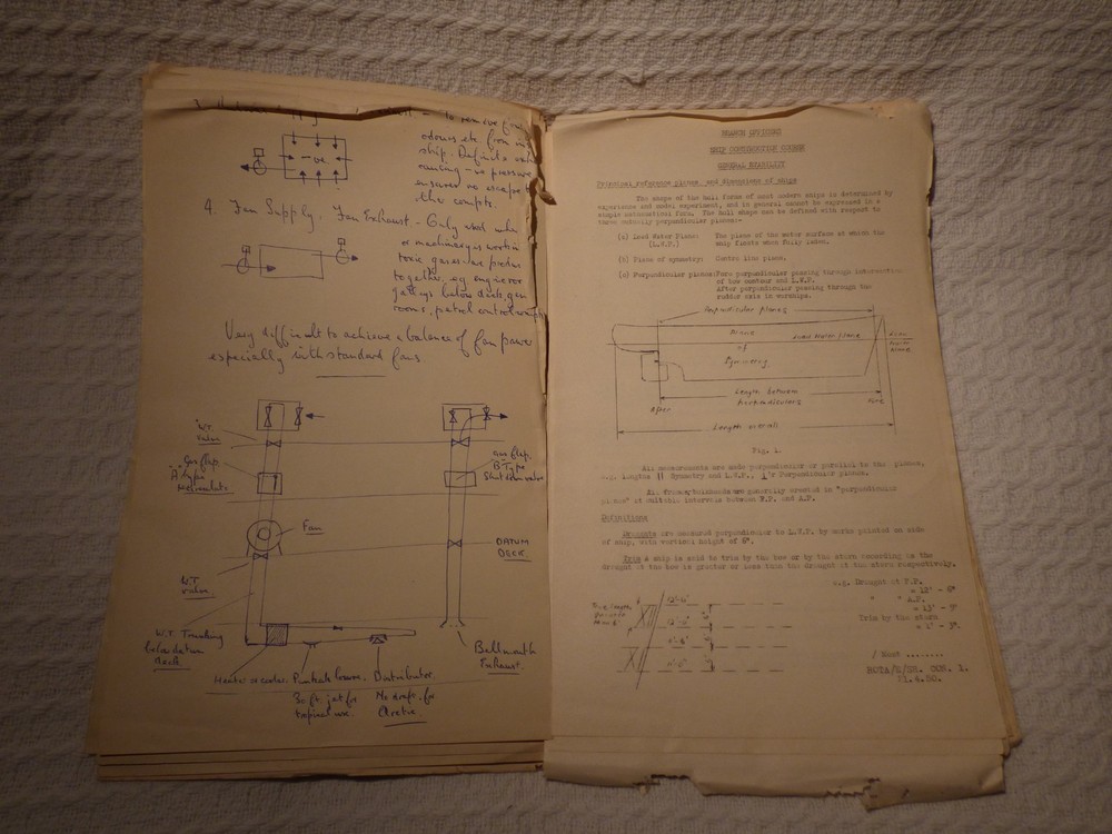 Post-WW2 1940s 1950s Royal Navy Engineering Training Notes Ephemera