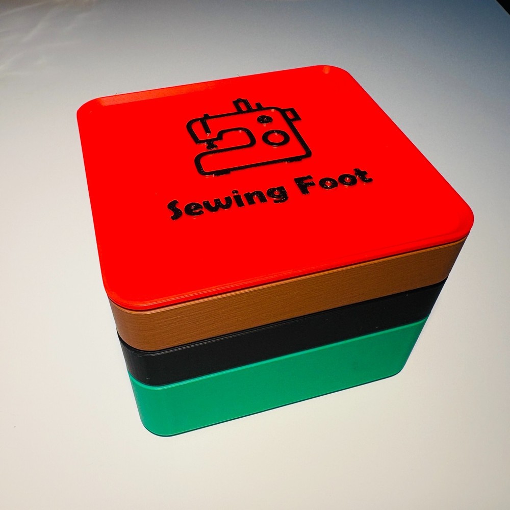Stackable Sewing Machine Presser Foot Organizer – 3D Printed Storage Box Set