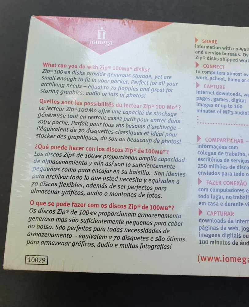 Iomega Zip 100MB Disk 10 Pack formatted for MAC
