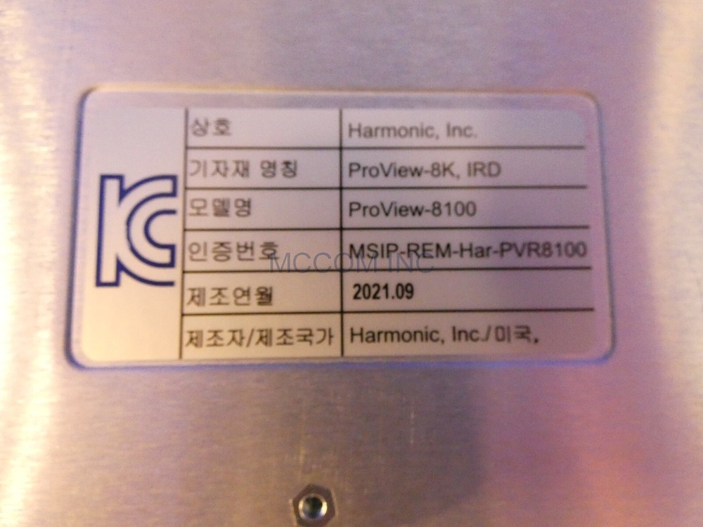 Harmonic ProView 8100 Series Model 8130 Integrated Receiver/ Decoder