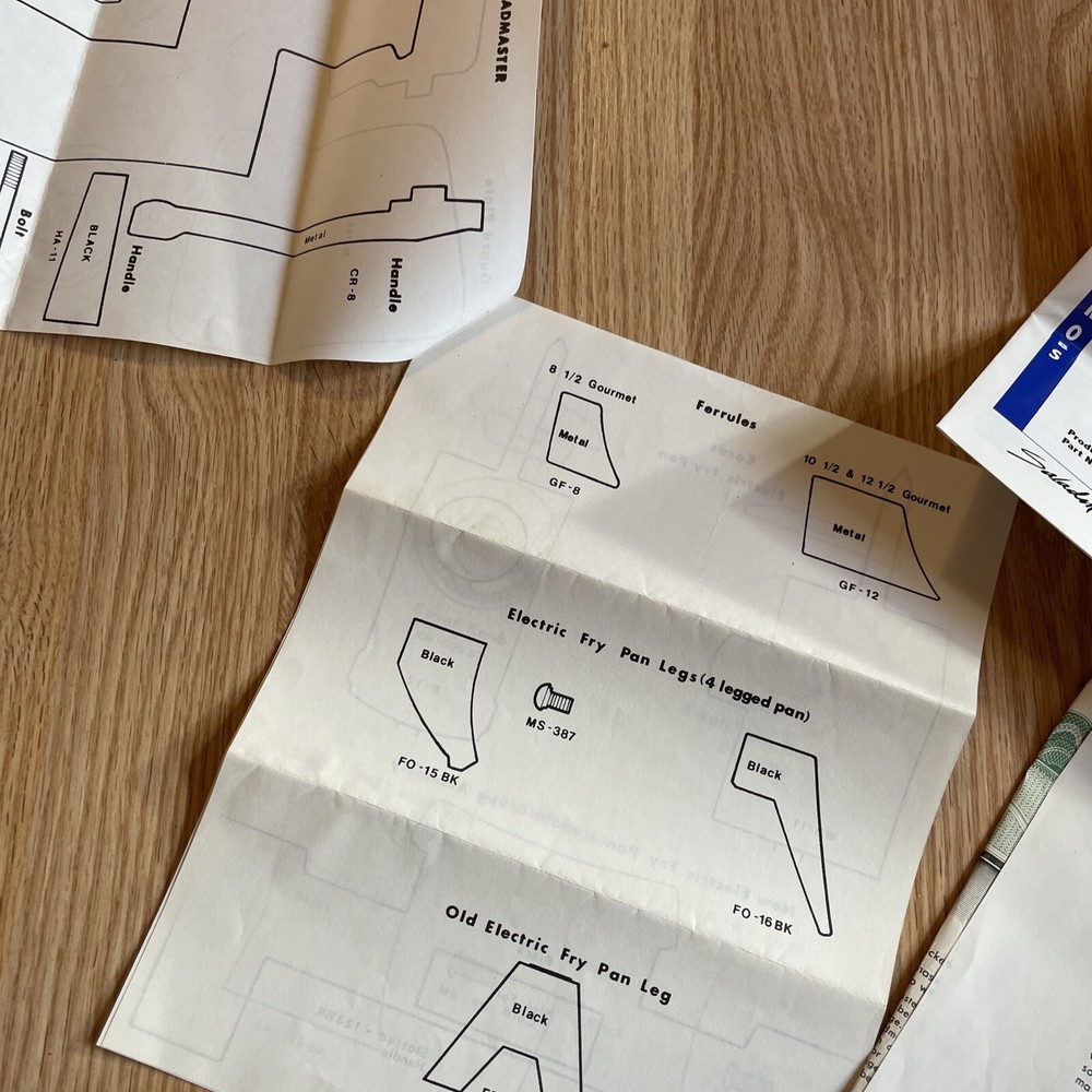 saladmaster Parts Catalog Identification Replacement Sizing