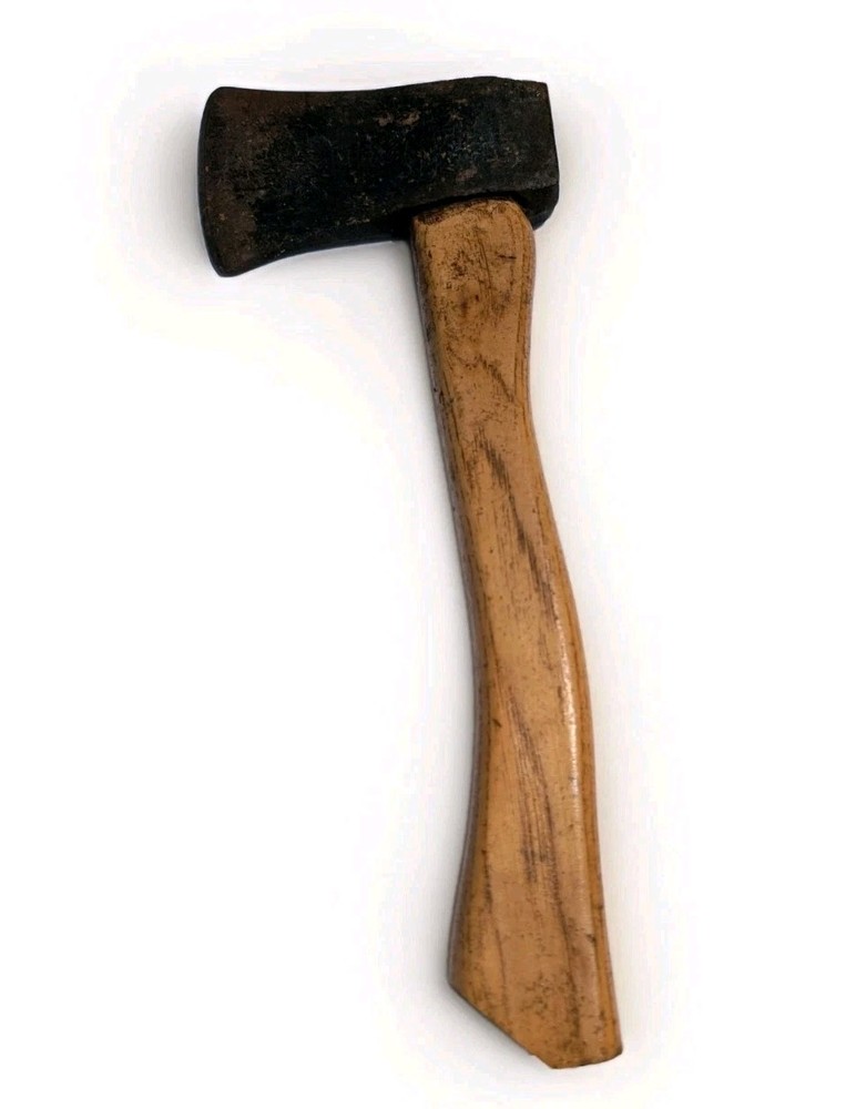 Vintage Hatchet Axe Wood Handle Camp Camping Tool Primitive Rustic 13in