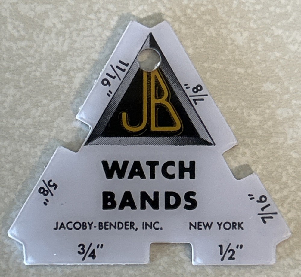 Vintage Jacoby-Bender JB Watch Bands Plastic Triangular Measuring Tag Piece
