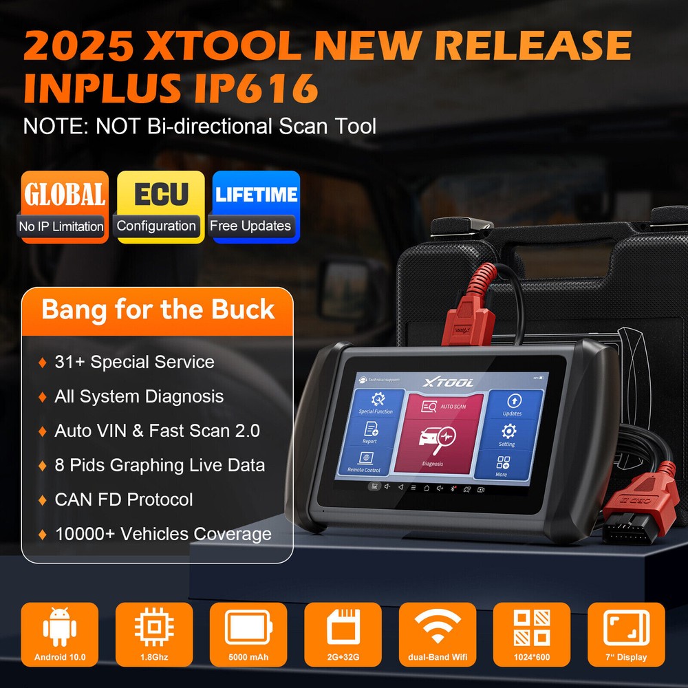 XTOOL IP616 Auto Scanner Full System Diagnostic Tool Key Programmer Free Update