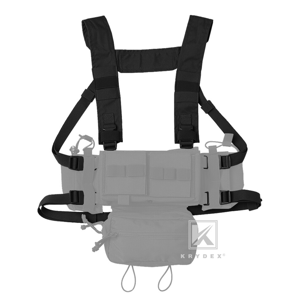 KRYDEX Fat Strap & Back Strap Shoulder Harness Strap Black for MK3 MK4 Chest Rig