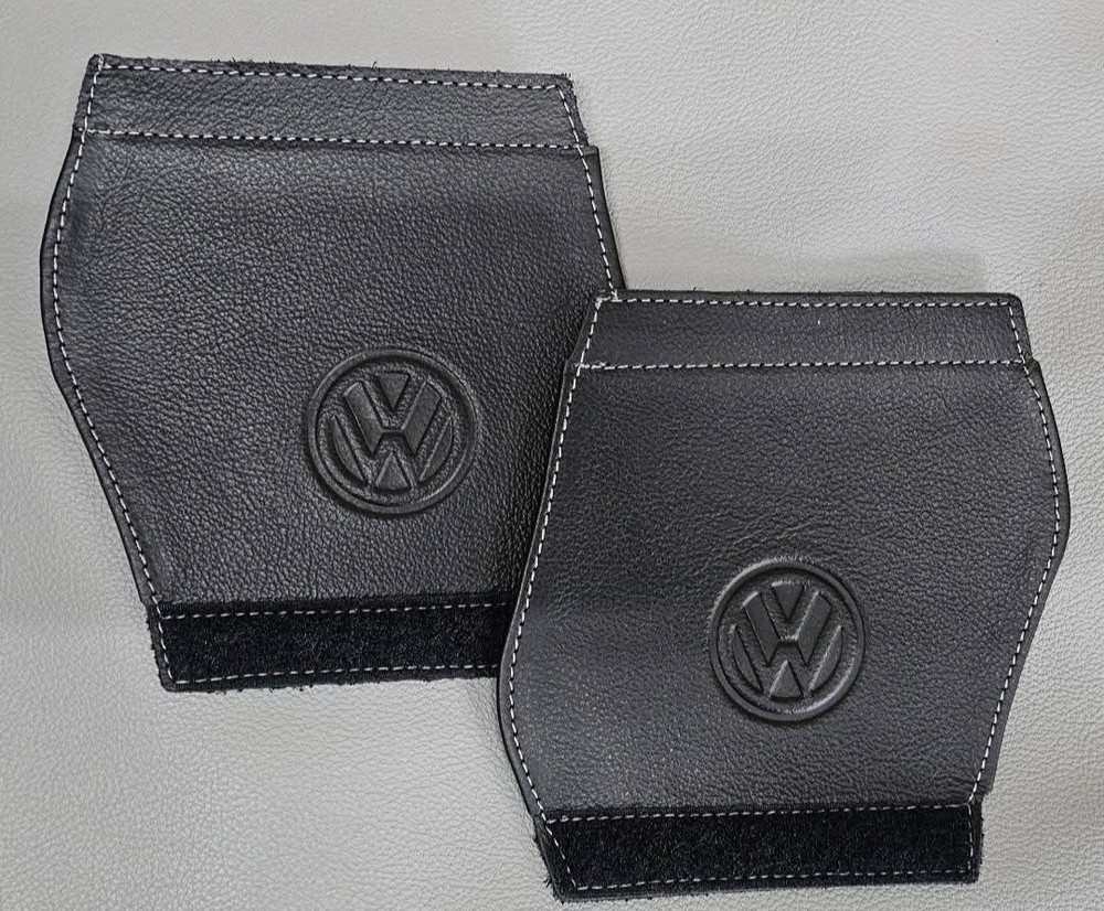 vwT6 & T6.1. LEATHER Inner handle Pull cover - WHITE STITCH