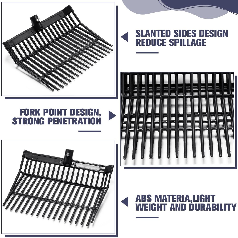 6 Pcs Manure Fork Replacement Head, 18 Tines Pitchfork Head with Screws and N...