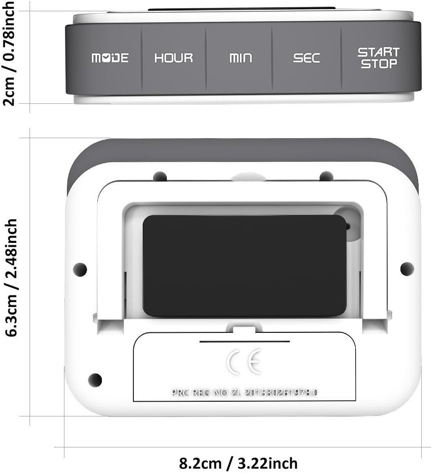 Versatile Digital Timer Alarm Clock - 3 Modes with Magnetic & Stand Features