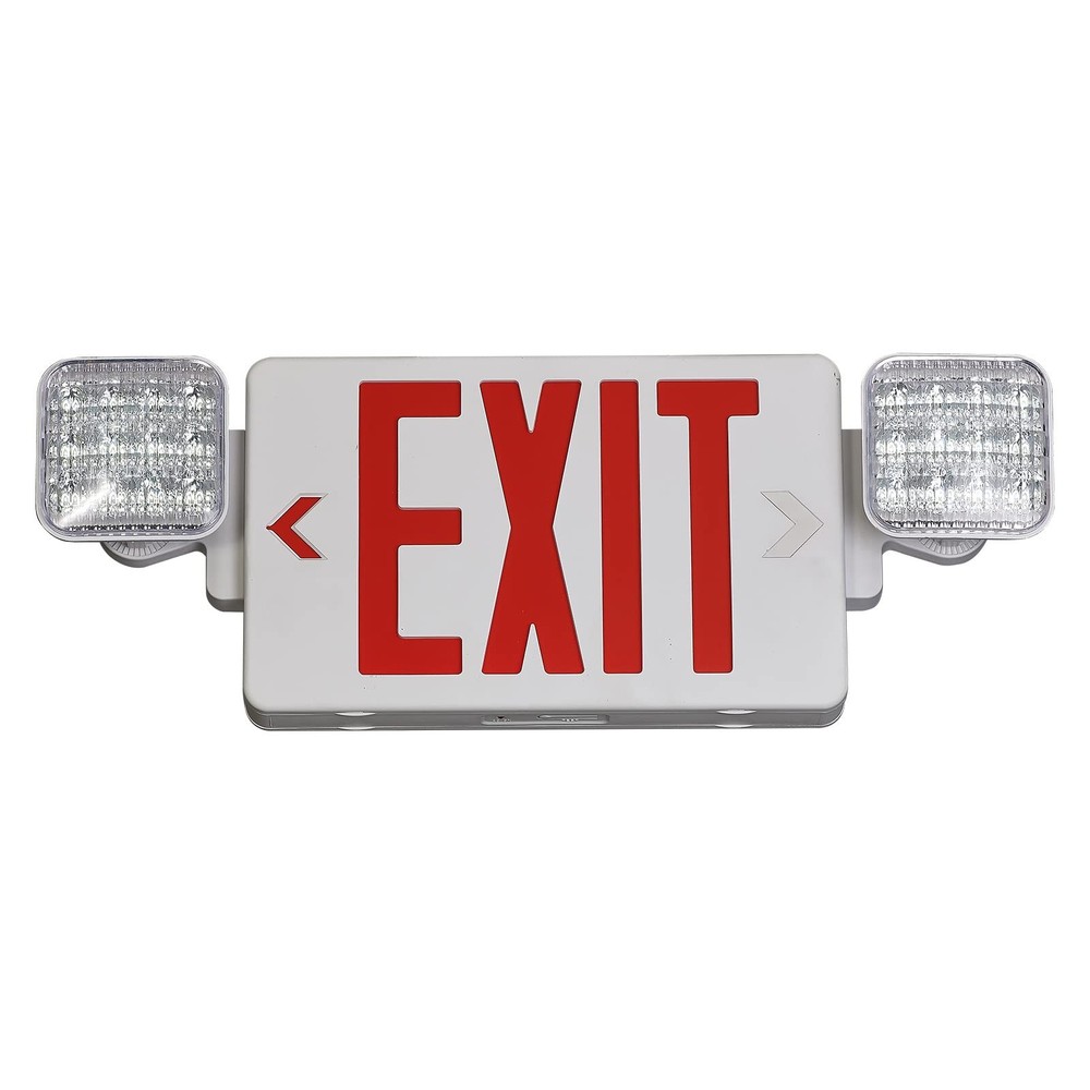 Red Exit Sign with Emergency Lights LED Emergency Exit Light with Battery Backu