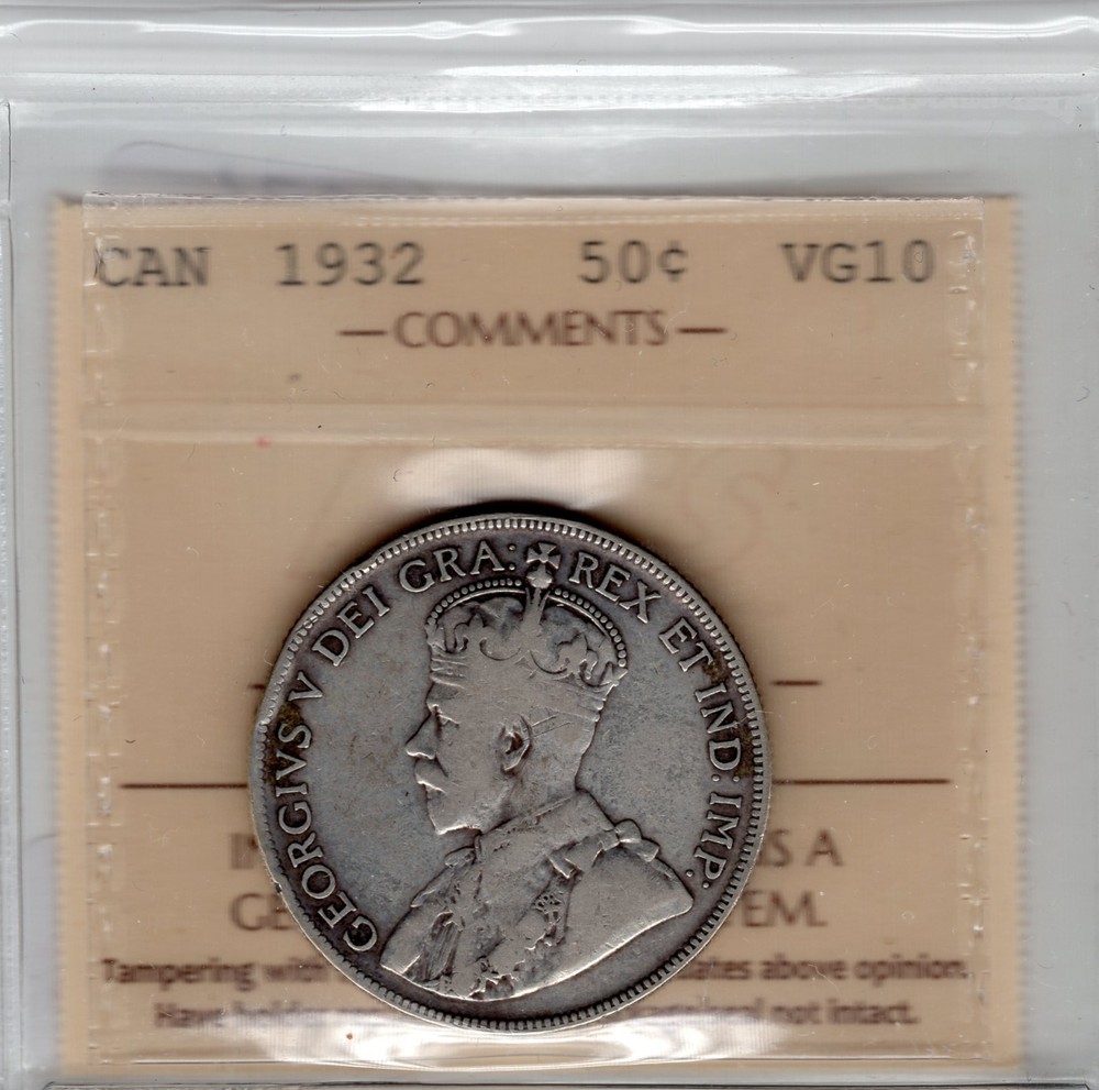 CAN  1932  50 cent  VG10