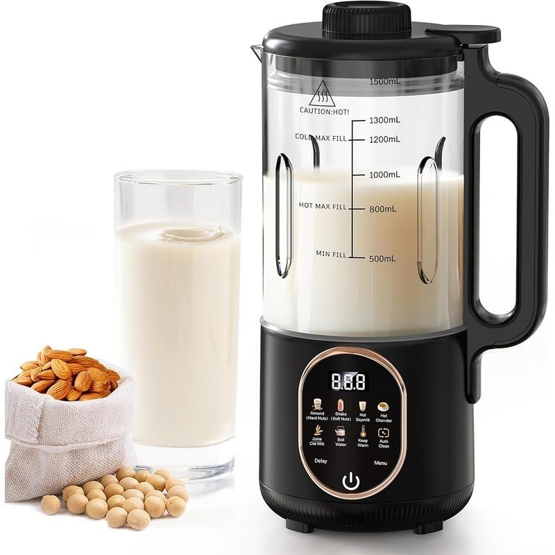 10-in-1 Nut Milk Maker Soy Milk Machine Automatic Blender W/ Cleaning Function